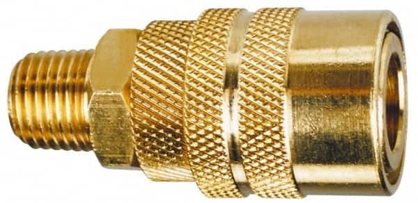 Made in USA - Hose Barb Pneumatic Hose Plug - Brass, 1/4" Body Diam, 1/4" Hose ID - Exact Tooling