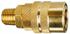 Made in USA - Hose Barb Pneumatic Hose Plug - Brass, 1/4" Body Diam, 1/4" Hose ID - Exact Tooling