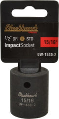 Blackhawk by Proto - 1/2" Drive 15/16" Standard Impact Socket - 6 Points, 1-3/4" OAL - Exact Tooling