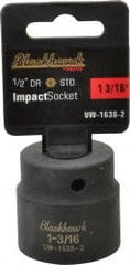 Blackhawk by Proto - 1/2" Drive 1-3/16" Standard Impact Socket - 6 Points, 2" OAL - Exact Tooling
