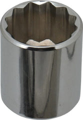 Blackhawk by Proto - 3/8" Drive, Standard Hand Socket - 12 Points, 1-13/64" OAL, Chrome Finish - Exact Tooling