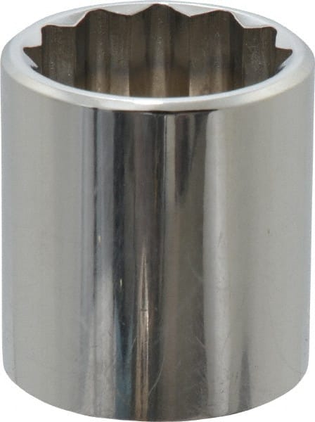 Blackhawk by Proto - 3/8" Drive, Standard Hand Socket - 12 Points, 1-13/64" OAL, Chrome Finish - Exact Tooling
