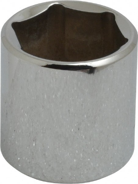 Blackhawk by Proto - 3/8" Drive, Standard Hand Socket - 6 Points, 1-13/64" OAL, Chrome Finish - Exact Tooling