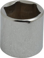 Blackhawk by Proto - 3/8" Drive, Standard Hand Socket - 6 Points, 1-13/64" OAL, Chrome Finish - Exact Tooling