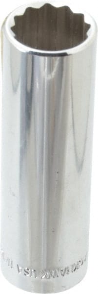 Blackhawk by Proto - 11/16", 1/2" Drive, Deep Hand Socket - 12 Points, 3-1/8" OAL, Chrome Finish - Exact Tooling