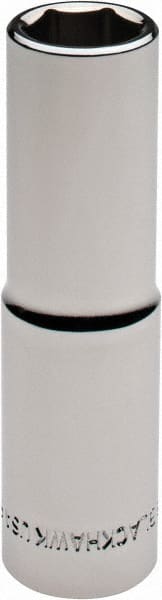 Blackhawk by Proto - 9/16", 1/2" Drive, Deep Hand Socket - 6 Points, 3-3/32" OAL, Chrome Finish - Exact Tooling