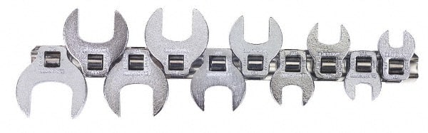 Blackhawk by Proto - 10 Piece 3/8" Drive Open End Crowfoot Wrench Set - 3/8 to 1", with Clip Rail - Exact Tooling