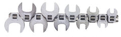 Blackhawk by Proto - 10 Piece 3/8" Drive Open End Crowfoot Wrench Set - 3/8 to 1", with Clip Rail - Exact Tooling
