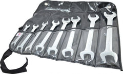 Blackhawk by Proto - 8 Piece, 1/4" to 1", Open End Wrench Set - Inch Measurement Standard, Full Polish Finish, Comes in Vinyl Roll - Exact Tooling
