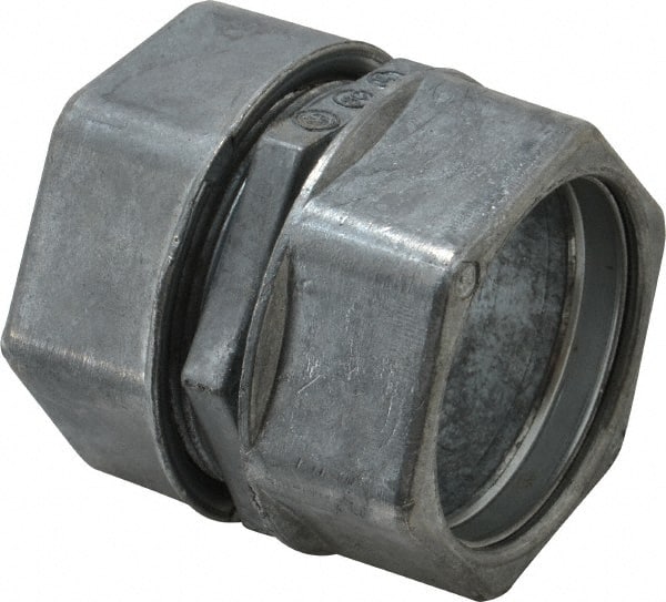 Thomas & Betts - 1-1/2" Trade, Die Cast Zinc Compression EMT Conduit Coupling - Noninsulated - Exact Tooling