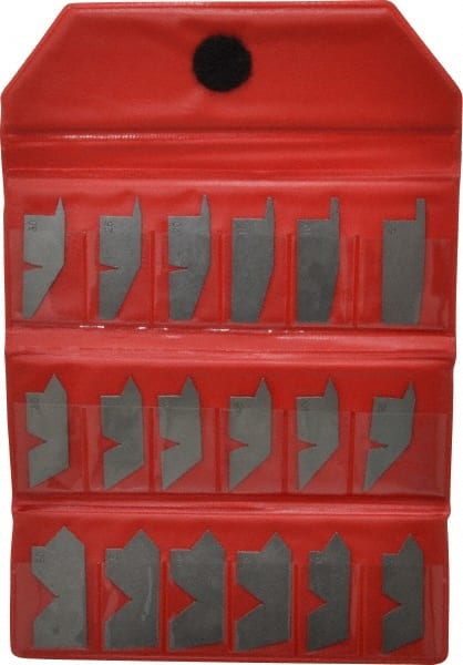 Value Collection - 18 Piece Stainless Steel Angle Gage Set - 5 to 90° Primary Angle - Exact Tooling