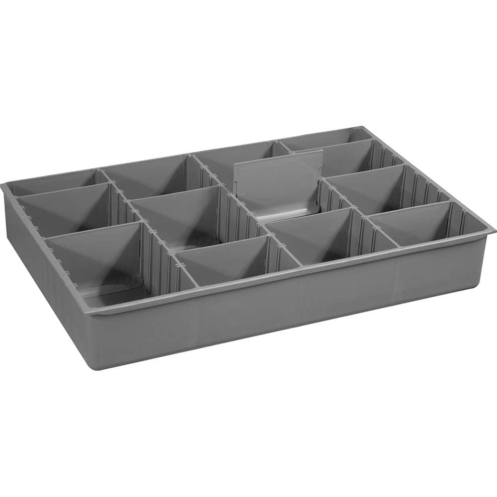 Durham - Small Parts Boxes & Organizers; Type: Compartment Box ; Width (Inch): 11-15/16 ; Depth (Inch): 18-1/16 ; Height (Inch): 2.96875 ; Number of Compartments: Adjustable - Exact Tooling