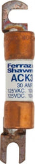 Ferraz Shawmut - 30 Amp Time Delay Round Forklift & Truck Fuse - 125VAC, 125VDC, 3.07" Long x 0.5" Wide, Bussman ACK30, Ferraz Shawmut ACK30 - Exact Tooling
