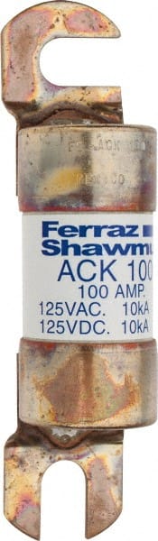 Ferraz Shawmut - 100 Amp Time Delay Round Forklift & Truck Fuse - 125VAC, 125VDC, 4.46" Long x 1" Wide, Bussman ACK100, Ferraz Shawmut ACK100 - Exact Tooling