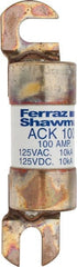 Ferraz Shawmut - 100 Amp Time Delay Round Forklift & Truck Fuse - 125VAC, 125VDC, 4.46" Long x 1" Wide, Bussman ACK100, Ferraz Shawmut ACK100 - Exact Tooling