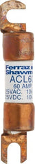 Ferraz Shawmut - 60 Amp General Purpose Round Forklift & Truck Fuse - 125VAC, 125VDC, 3.07" Long x 0.5" Wide, Bussman ACL60, Ferraz Shawmut ACL60 - Exact Tooling