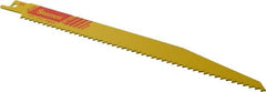 Starrett - 9" Long x 3/4" Thick, Bi-Metal Reciprocating Saw Blade - Tapered Profile, 6 TPI, Toothed Edge, Universal Shank - Exact Tooling