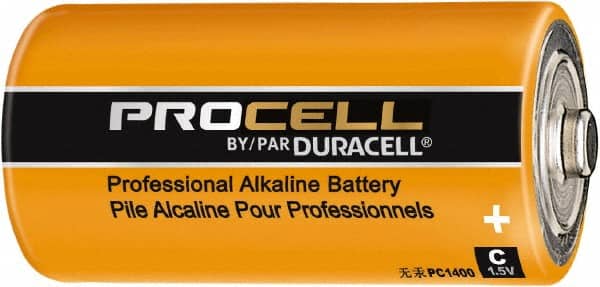 Duracell - Size C, Alkaline, 12 Pack, Standard Battery - 1.5 Volts, Flat Terminal, LR14, ANSI, IEC Regulated - Exact Tooling