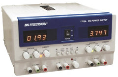 B&K Precision - 350 Watt, (A & B) 0 to 2 Amp, (C) 5 Amp, 240 VAC Input, (A & B) 0 to 30 VDC, (C) 4 to 6.50 VDC Output, Benchtop Power Supply - 3 Outputs, 10-1/2 Inch Wide x 15 Inch Deep x 5.7 Inch High, 32 to 104°F, LED Display - Exact Tooling