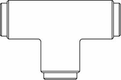 Norgren - 1/2" Outside Diam, Brass Push-to-Connect Tube Union Tee - 150 Max psi, Tube to Tube Connection, Buna O-Ring - Exact Tooling