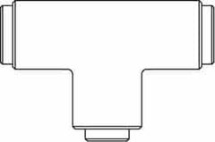 Norgren - 3/8 x 1/4" Outside Diam, Brass Push-to-Connect Tube Union Tee - 150 Max psi, Tube to Tube Connection, Buna O-Ring - Exact Tooling