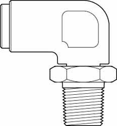 Norgren - 3/8" Outside Diam, 1/4 NPT, Brass Push-to-Connect Tube Male Swivel Elbow - 150 Max psi, Tube to Male NPT Connection, Buna O-Ring - Exact Tooling