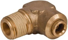 Norgren - 3/8" Outside Diam, 1/2 NPT, Brass Push-to-Connect Tube Male Elbow - 150 Max psi, Tube to Male NPT Connection, Buna O-Ring - Exact Tooling