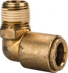 Norgren - 5/8" Outside Diam, 1/2 NPT, Brass Push-to-Connect Tube Male Elbow - 150 Max psi, Tube to Male NPT Connection, Buna O-Ring - Exact Tooling