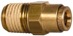 Norgren - 1/4" Outside Diam, 1/4 NPT, Brass Push-to-Connect Tube Male Connector - 150 Max psi, Tube to Male NPT Connection, Buna O-Ring - Exact Tooling