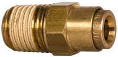 Norgren - 1/4" Outside Diam, 1/4 NPT, Brass Push-to-Connect Tube Male Connector - 150 Max psi, Tube to Male NPT Connection, Buna O-Ring - Exact Tooling