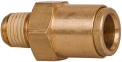 Norgren - 1/2" Outside Diam, 1/4 NPT, Brass Push-to-Connect Tube Male Connector - 150 Max psi, Tube to Male NPT Connection, Buna O-Ring - Exact Tooling