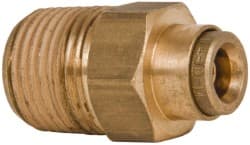 Norgren - 1/4" Outside Diam, 3/8 NPT, Brass Push-to-Connect Tube Male Connector - 150 Max psi, Tube to Male NPT Connection, Buna O-Ring - Exact Tooling