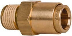 Norgren - 1/2" Outside Diam, 3/8 NPT, Brass Push-to-Connect Tube Male Connector - 150 Max psi, Tube to Male NPT Connection, Buna O-Ring - Exact Tooling