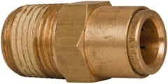 Norgren - 1/2" Outside Diam, 1/2 NPT, Brass Push-to-Connect Tube Male Connector - 150 Max psi, Tube to Male NPT Connection, Buna O-Ring - Exact Tooling