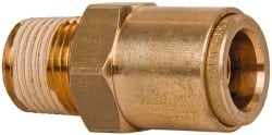 Norgren - 5/8" Outside Diam, 1/2 NPT, Brass Push-to-Connect Tube Male Connector - 150 Max psi, Tube to Male NPT Connection, Buna O-Ring - Exact Tooling