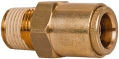 Norgren - 5/8" Outside Diam, 1/2 NPT, Brass Push-to-Connect Tube Male Connector - 150 Max psi, Tube to Male NPT Connection, Buna O-Ring - Exact Tooling