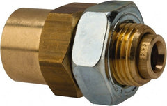 Norgren - 1/4" Outside Diam, 1/4 NPT, Brass Push-to-Connect Tube Female Bulkhead - 150 Max psi, Buna O-Ring - Exact Tooling