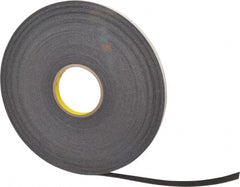 3M - 1/2" x 36 Yd Rubber Adhesive Double Sided Tape - 1/16" Thick, Black, Polyethylene Foam Liner, Continuous Roll, Series 4466B - Exact Tooling