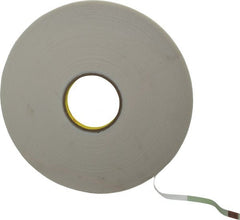 3M - 1/2" x 36 Yd Rubber Adhesive Double Sided Tape - 1/16" Thick, White, Polyethylene Foam Liner, Continuous Roll, Series 4466W - Exact Tooling