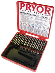 Pryor - 112 Piece, 1/8 Inch Character, Steel Type Set - 9 Character Capacity - Exact Tooling