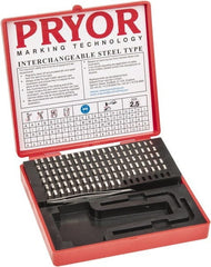 Pryor - 112 Piece, 3/32 Inch Character, Steel Type Set - 12 Character Capacity - Exact Tooling