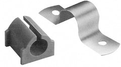 ZSI - 3/8" Tube, Grade 304 Stainless Steel, Tube Strap with Cushion - 2 Mounting Holes - Exact Tooling