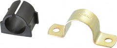 ZSI - 7/8" Tube, Steel, Zinc Plated Tube Strap with Cushion - 2 Mounting Holes - Exact Tooling