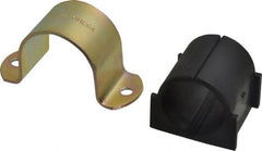 ZSI - 1-3/8" Tube, Steel, Zinc Plated Tube Strap with Cushion - 2 Mounting Holes - Exact Tooling