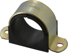 ZSI - 2" Tube, Steel, Zinc Plated Tube Strap with Cushion - 2 Mounting Holes - Exact Tooling
