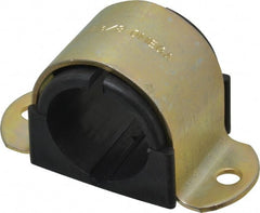 ZSI - 1 Pipe, Steel, Zinc Plated Pipe Strap with Cushion - 2 Mounting Holes - Exact Tooling