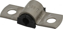 ZSI - 1/4" Tube, Grade 304 Stainless Steel, Tube Strap with Cushion - 2 Mounting Holes - Exact Tooling