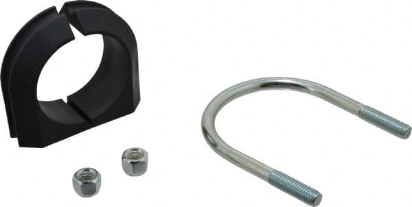 ZSI - 2" Pipe, Steel U Bolt Clamp with Cushion - Electro Galvanized, 3/4" Panel Thickness - Exact Tooling