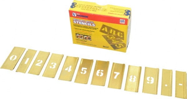 C.H. Hanson - 15 Piece, 1/2 Inch Character Size, Brass Stencil - Contains Figure Set - Exact Tooling