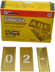 C.H. Hanson - 15 Piece, 3/4 Inch Character Size, Brass Stencil - Contains Figure Set - Exact Tooling